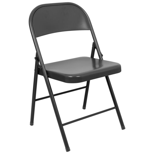 Harbour Housewares Metal Folding Chair - Pack of 1 in Black - image 1