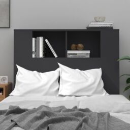 Berkfield Home Headboard Cabinet Black 100x18.5x104.5 cm - thumbnail 3