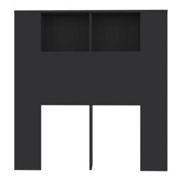 Berkfield Home Headboard Cabinet Black 100x18.5x104.5 cm - thumbnail 4