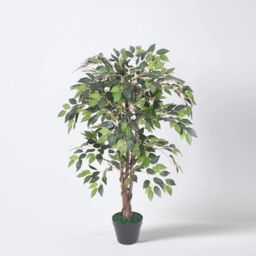 Tradala Trees Lush Artificial Tree Ficus with Real Wood Trunk in Dark Green - Size: 5ft - thumbnail 2