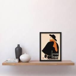 Artery8 Aristide Bruant in his Cabaret Vintage Framed Wall Art Print Lautrec in Orange - Size: A4 - thumbnail 4