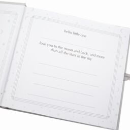 Happy Homewares Baby Keepsake Photo Album with Silver Plated Rattle Pram & Booties in Grey - thumbnail 5