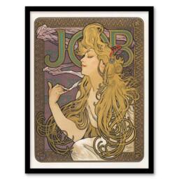 Artery8 Job Paper Vintage French Advert Art Nouveau Framed Wall Art Print Mucha in Purple - Size: A4 - thumbnail 1