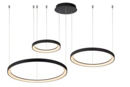 Lucide 'VIDAL' Dimmable Adjustable Stylish Indoor Modern LED Pendant Light in Black - thumbnail 1