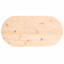 Berkfield Home Table Top 80x40x2.5 cm Solid Wood Pine Oval in Brown - thumbnail 4