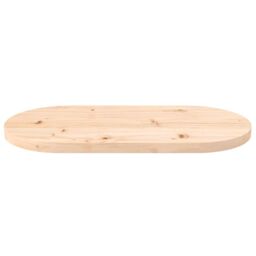 Berkfield Home Table Top 80x40x2.5 cm Solid Wood Pine Oval in Brown - thumbnail 3