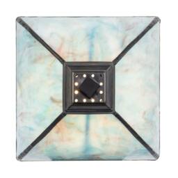 Happy Homewares Emerald Green & Teal Mix Tiffany Glass Table Lamp with Black Base in Aqua - thumbnail 5