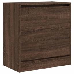 Berkfield Home Shoe Cabinet Brown Oak 60x34x63.5 cm Engineered Wood - thumbnail 4