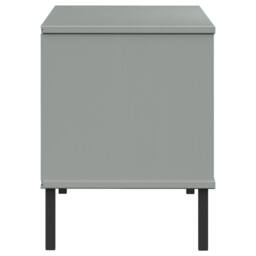 Berkfield Home Shoe Rack with Metal Legs Grey 106x35x45 cm Solid Wood OSLO - Size: 106 x 35 x 45 cm - thumbnail 5