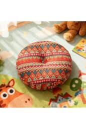 Living and Home Bohemian Style Detachable Round Floor Cushion in Red - thumbnail 3