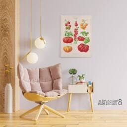 "Artery8 Tomatoes or Love Apples Ernst Benary Canvas Wall Art Print in White - Size: W12"" x H16""" - thumbnail 3