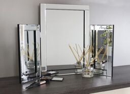Marco Paul Large Tri-Fold Dressing Table Mirror in Silver - thumbnail 1