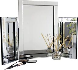 Marco Paul Large Tri-Fold Dressing Table Mirror in Silver - thumbnail 2