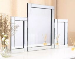 Marco Paul Large Tri-Fold Dressing Table Mirror in Silver - thumbnail 4