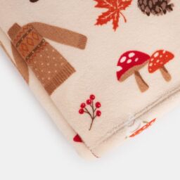OHS Autumn Gonk Throw Over Fleece Bed Sofa Sherpa Soft Warm Blanket Plush Pumpkin in Natural - thumbnail 4