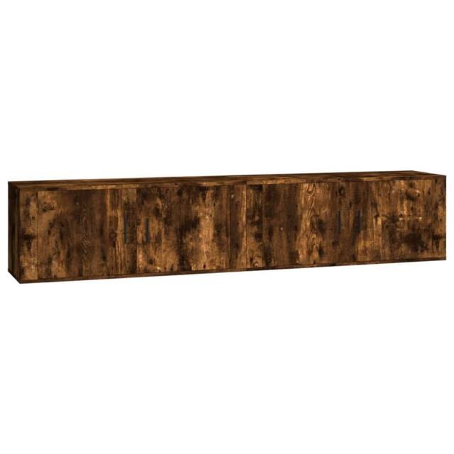 Berkfield Home Wall-mounted TV Cabinets 2 pcs Smoked Oak 100x34.5x40 cm in Brown - image 1