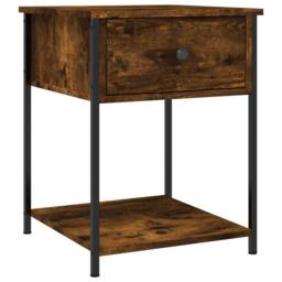 Berkfield Home Bedside Tables 2 pcs Smoked Oak 44x45x58 cm Engineered Wood in Brown - Size: 44 x 45 x 58 cm - thumbnail 3
