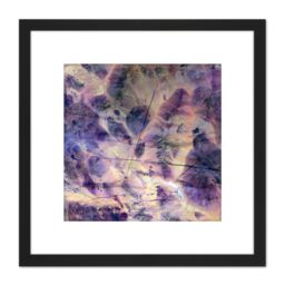 Artery8 Abstract Gem Stone Purple 8X8 Inch Square Wooden Framed Wall Art Print Picture with Mount in Black - thumbnail 1