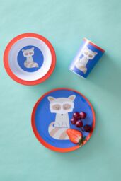 Orsina Vibrant Kids Ralph Raccoon 3 Piece Dinner Set, Durable Children Dining Set, Compact Raccoon Dining Set - thumbnail 5