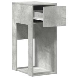 Berkfield Home Computer Tower Stand with Drawer Concrete Grey 30x44x74 cm - Size: 30 x 44 x 74 cm - thumbnail 4
