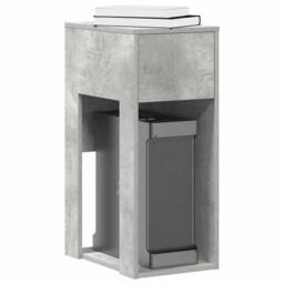Berkfield Home Computer Tower Stand with Drawer Concrete Grey 30x44x74 cm - Size: 30 x 44 x 74 cm