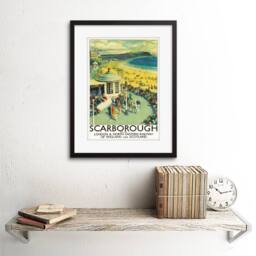 "Artery8 Travel Tourism Scarborough Beach Resort Yorkshire UK Framed Art Print - Size: W12"" x H16""" - thumbnail 2