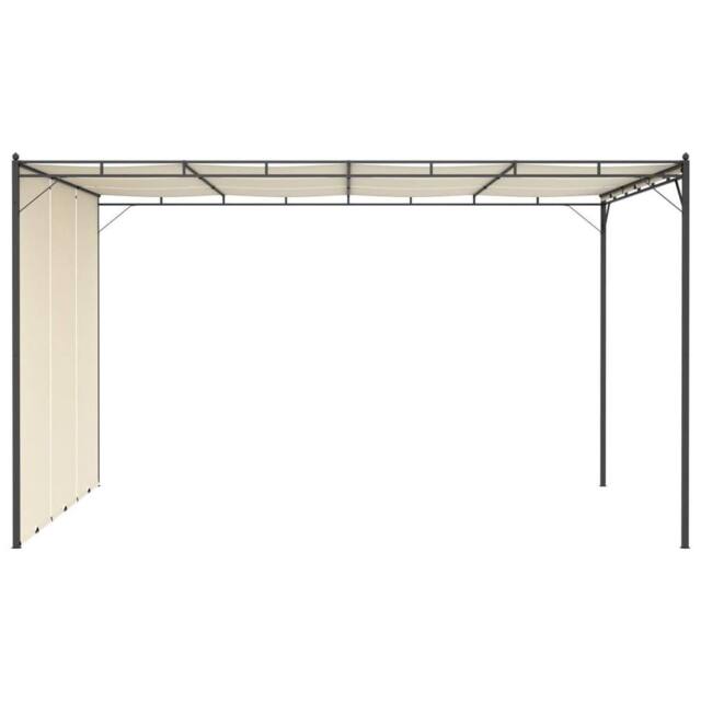 Berkfield Home Durable Garden Gazebo with Side Curtain 4x3x2.25 m Cream in Beige - image 1