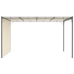 Berkfield Home Durable Garden Gazebo with Side Curtain 4x3x2.25 m Cream in Beige - thumbnail 1