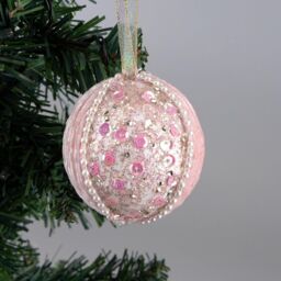 Shatchi 7cm Bauble Baby Pink - Christmas Hanging Decoration - thumbnail 4
