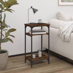 Berkfield Home Side Table Smoked Oak 40x30x75 cm Engineered Wood in Brown - Size: 40 x 30 x 75 cm - thumbnail 1