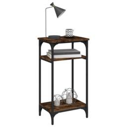Berkfield Home Side Table Smoked Oak 40x30x75 cm Engineered Wood in Brown - Size: 40 x 30 x 75 cm - thumbnail 4