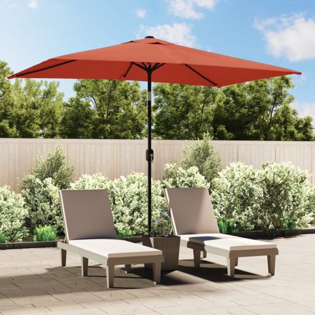 Berkfield Home Outdoor Parasol with Metal Pole 300x200 cm Terracotta in Brown - image 1