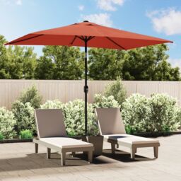 Berkfield Home Outdoor Parasol with Metal Pole 300x200 cm Terracotta in Brown