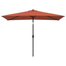 Berkfield Home Outdoor Parasol with Metal Pole 300x200 cm Terracotta in Brown - thumbnail 2
