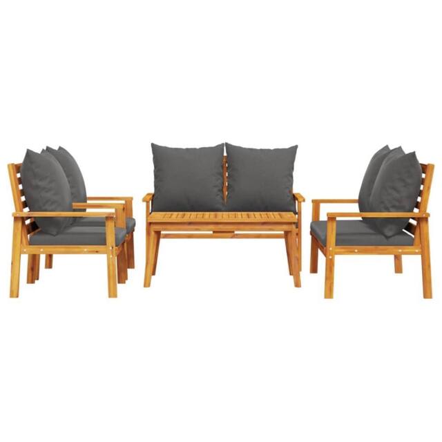 Berkfield Home Beautiful 5 Piece Garden Lounge Set with Cushions Solid Wood Acacia in Brown - image 1