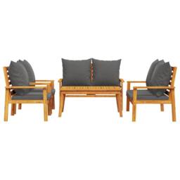 Berkfield Home Beautiful 5 Piece Garden Lounge Set with Cushions Solid Wood Acacia in Brown - thumbnail 1