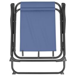 Harbour Housewares Folding Metal Beach Chairs - Matt Black - Pack of 2 in Navy - thumbnail 5