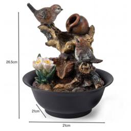Spector Water Feature, Indoor Fountain with LED Light, Resin, Black - thumbnail 4