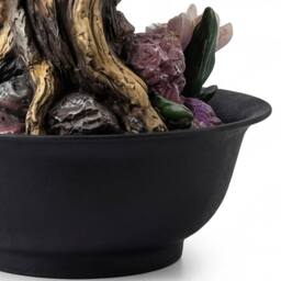Spector Water Feature, Indoor Fountain with LED Light, Resin, Black - thumbnail 6