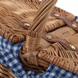 Red Hamper Wicker Childs Light Steamed Finish Cotton Lined Oval Picnic Basket in Natural - thumbnail 4