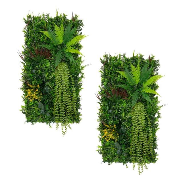 Monstershop Alina Artificial Wall Tile x 2 - 50cm x 100cm in Green - Size: 50 cm x 100 cm - image 1