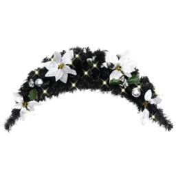 Berkfield Home Christmas Arch with LED Lights Black 90 cm PVC - thumbnail 2