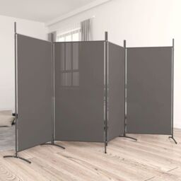 Berkfield Home 4-Panel Room Divider Anthracite 346x180 cm Fabric in Black