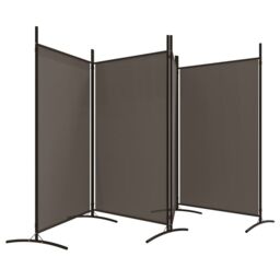 Berkfield Home 4-Panel Room Divider Anthracite 346x180 cm Fabric in Black - thumbnail 4