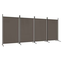 Berkfield Home 4-Panel Room Divider Anthracite 346x180 cm Fabric in Black - thumbnail 2