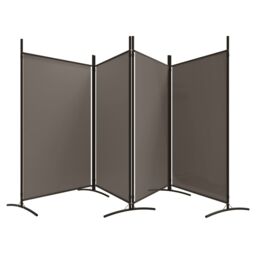 Berkfield Home 4-Panel Room Divider Anthracite 346x180 cm Fabric in Black - thumbnail 5
