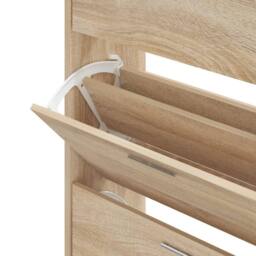 Berkfield Home Shoe Cabinet Sonoma Oak 63x24x103 cm Engineered Wood in Tan - Size: 63 x 24 x 103 cm - thumbnail 6