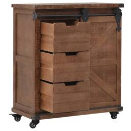 Berkfield Home Storage Cabinet Solid Fir Wood 64x33.5x75 cm Brown - thumbnail 4