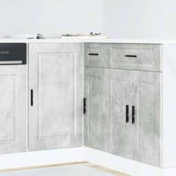Berkfield Home Kitchen Base Cabinet Porto Concrete Grey Engineered Wood - thumbnail 2
