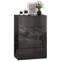 HOMCOM Bedroom Chest of Drawers, 4 Drawers Dresser, Drawer Unit, Black - thumbnail 2